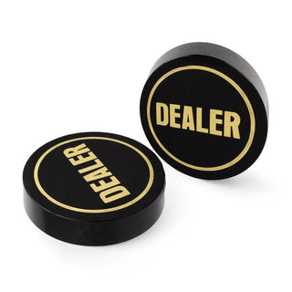 Acrylic Gaming Dealer Button - Black, Set of 5 - Acesfull