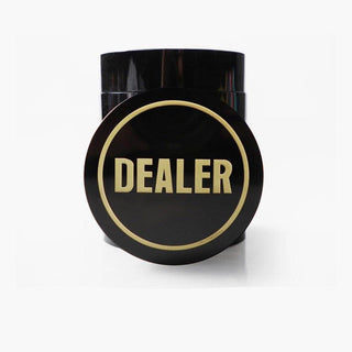 Acrylic Gaming Dealer Button - Black, Set of 5 - Acesfull