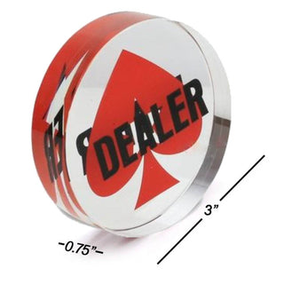 Acrylic Gaming Dealer Button - Crystal, Set of 5 - Acesfull