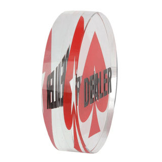 Acrylic Gaming Dealer Button - Crystal, Set of 5 - Acesfull