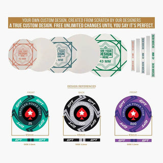 Customisable Poker Chips- Ceramic, 40/43/45/50mm - Acesfull