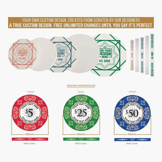 Customisable Poker Chips- Ceramic, 40/43/45/50mm - Acesfull