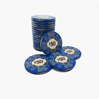 Customisable Poker Chips- Ceramic, 40/43/45/50mm - Acesfull
