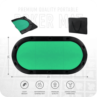 Masterfold Poker Tabletop - Oval, 6x3ft - Acesfull