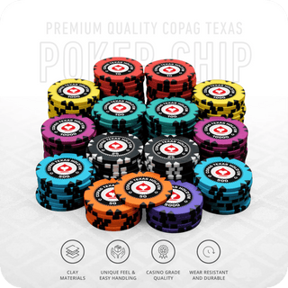 Copag Texas Poker Chipset - GR, 300/500 Pcs, Clay, 40mm, 14g - Acesfull