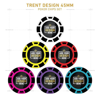 Customisable Poker Chips - Trent, Clay, 45mm, 18g - Acesfull
