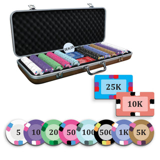 Evy Poker Chipset - 300/500 Pcs, 10/20 Plaques, Ceramic, 40mm, 10g - Acesfull