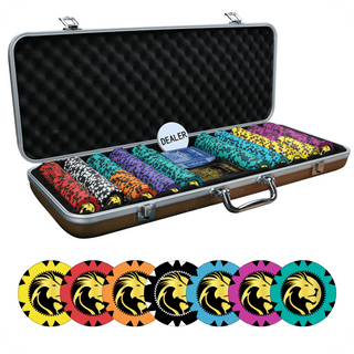 Fearless Lion Poker Chipset Without Denomination - GR, 300/500 Pcs, Clay, 40mm, 14g - Acesfull