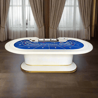 Feather White Baccarat Table - Acesfull