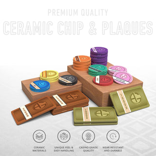 Helix Poker Chipset - 300/500 Pcs, 10/20 Plaques, Ceramic, 40mm, 10g - Acesfull