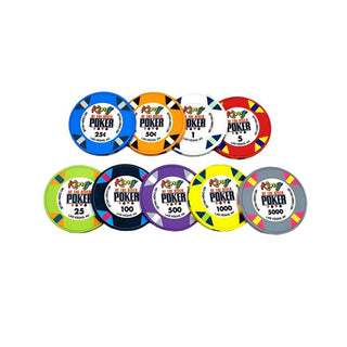 King of The River Poker Chipset - 300/500 Pcs, Ceramic, 40mm, 10g - Acesfull
