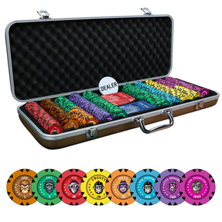 NFT Monkey Poker Chipset - GR, 300/500 Pcs, Clay, 40mm, 14g - Acesfull
