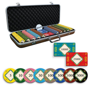 Noble Poker Chipset - 300/500 Pcs, 10/20 Plaques, Ceramic, 40mm, 10g - Acesfull