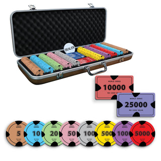 Pebbles Poker Chipset - 300/500 Pcs, 10/20 Plaques, Ceramic, 40mm, 10g - Acesfull