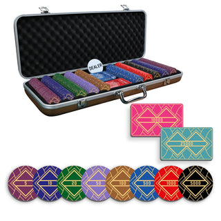 Quadragon Poker Chipset - 300/500 Pcs, 10/20 Plaques, Ceramic, 40mm, 10g - Acesfull