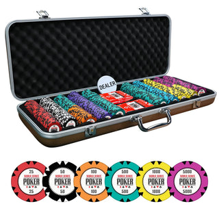 WSOP Series Poker Chipset - GR, 300/500 Pcs, Clay, 40mm, 14g - Acesfull